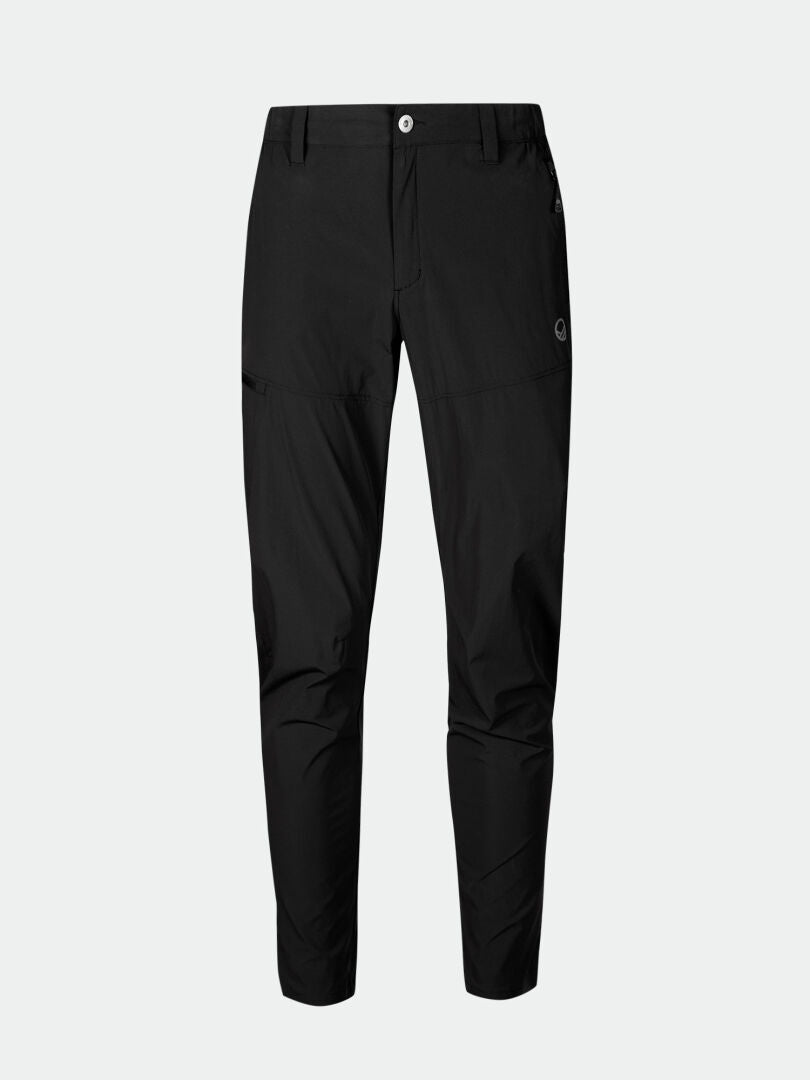 Halti Pallas Cool X-stretch Miesten Housut vyölenkeillä, nappikiinnityksellä, sivutaskuilla ja UPF 90+ -kertoimella, yksivärisellä pohjalla.