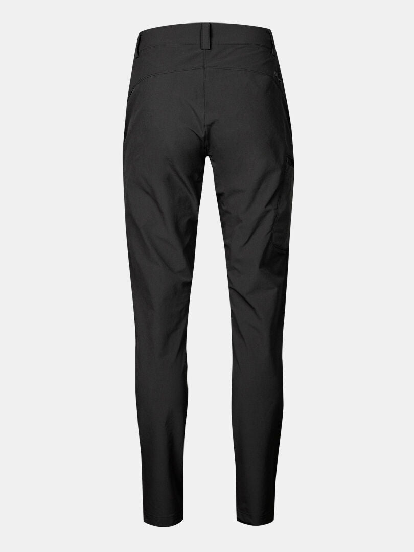 Takakuva Halti Pallas X-stretch Ulkoiluhousut Naisten mustasta, slim fit -mallisesta, kestävästä ja hengittävästä X-stretch-kankaasta.