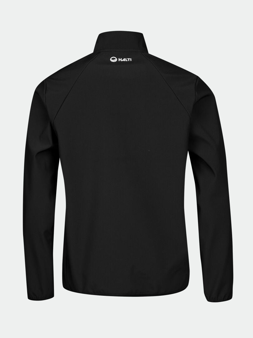 Halti Wedge Softshell-takki Miesten takaa kuvassa; valmistettu PFC-vapaa, kierrätetyt materiaalista.