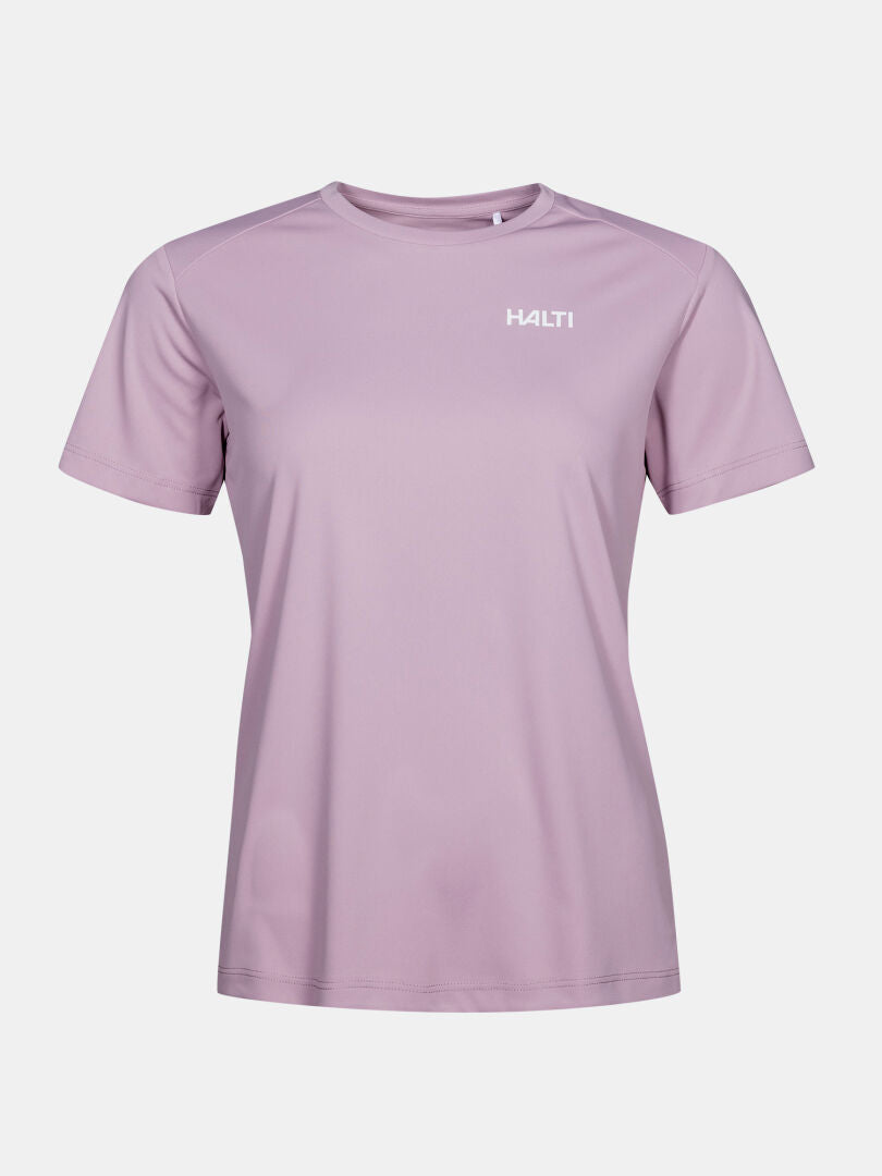 Vaaleanvioletti Salves -T-paita naisille, Halti-logo, kevyt ja hengittävä, valmistettu kierrätetystä polyesteristä.