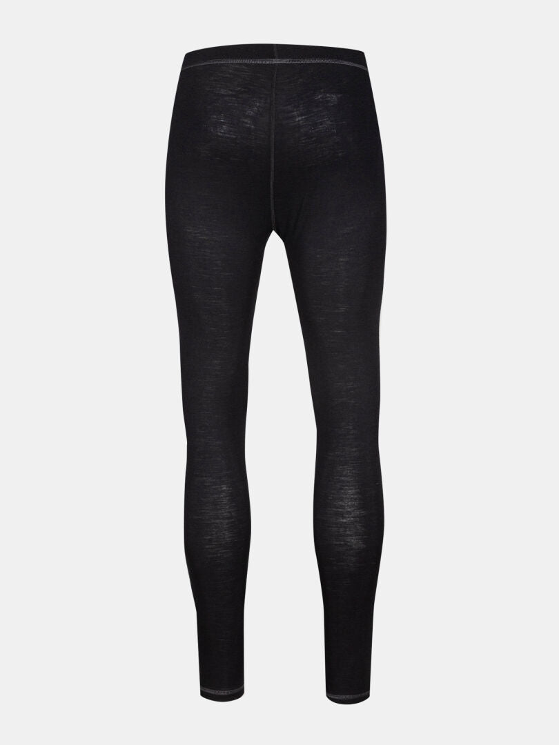 Halti Neva Merino Kerrasto Miesten mustat lämpöleggingsit, selkäpuolelta valkoisella pohjalla.