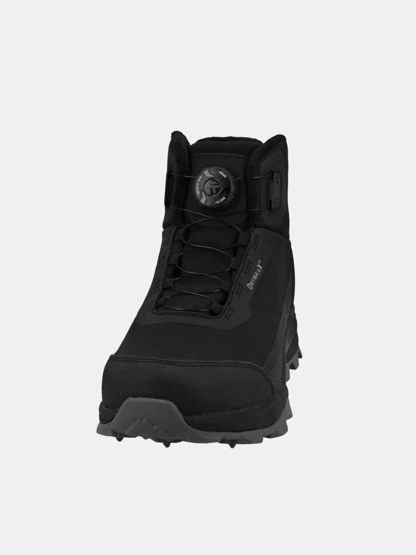 Halti Yukon Mid 2 DX Freelock -vaelluskengässä on GripmaxX Spike -profiilipinta ja nauhoitettava Freelock-järjestelmä, etukuva.