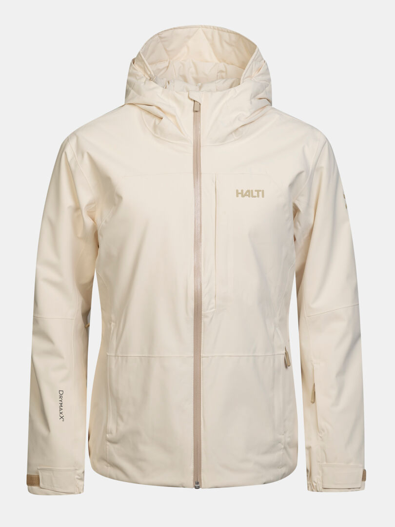 Off-white Halti Melvik DX Laskettelutakki – naisten hiihtotakki, jossa on huppu ja vetoketjullinen rintatasku.