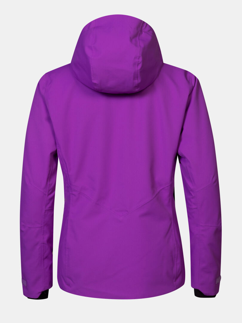 Violetti, hupullinen Halti Recier DX Laskettelutakki Naisten takin takanäkymä.