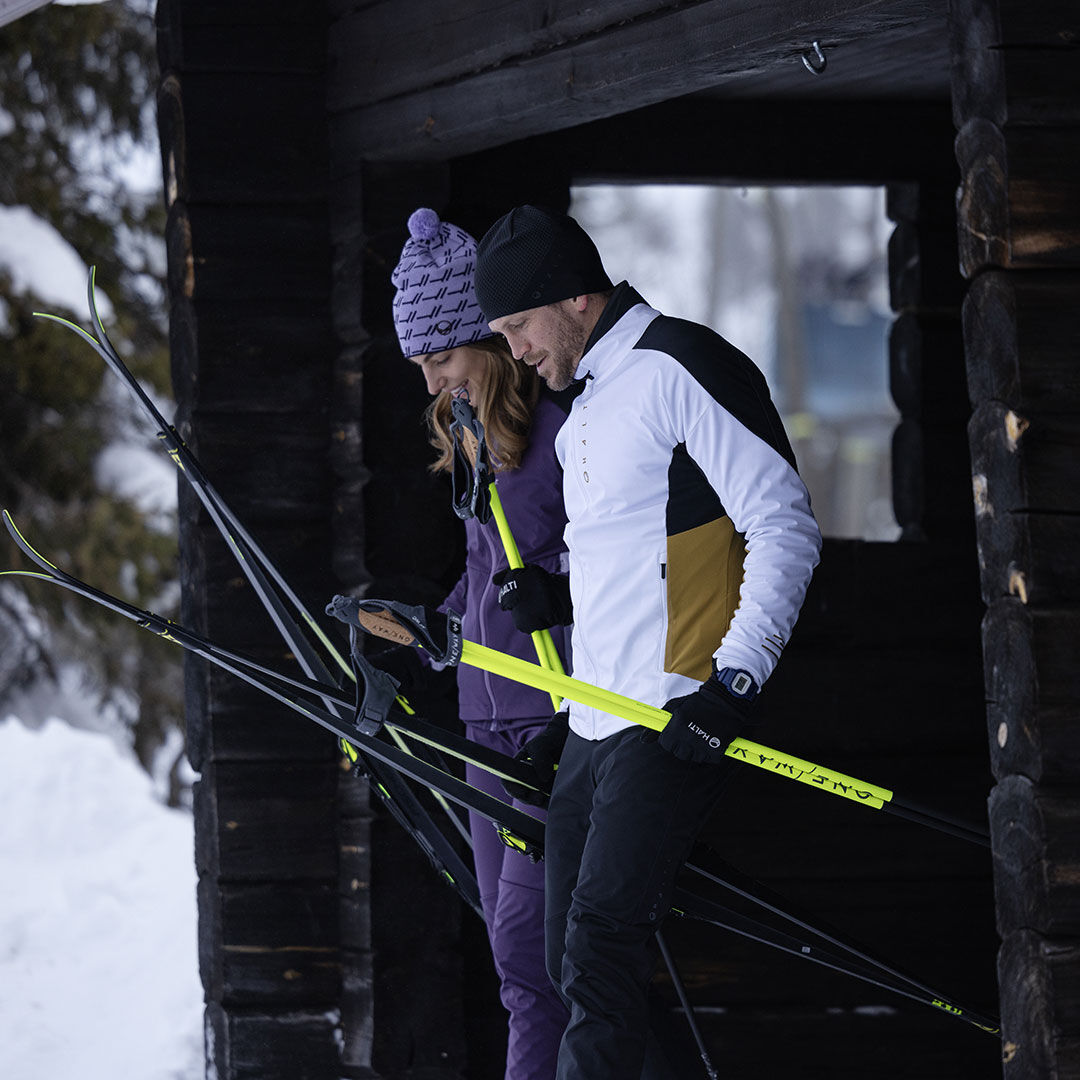 Halti Veloce Hiihtotakki ja Hiihtohousut - Valkoinen - Musta