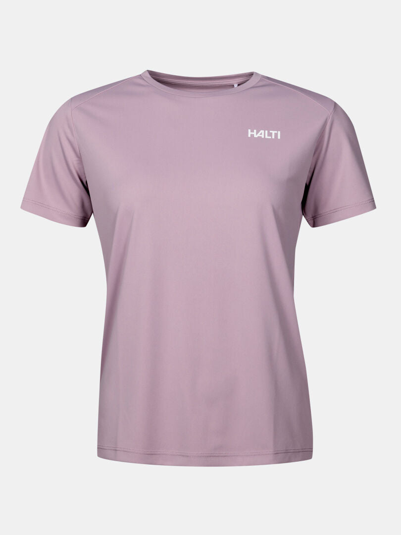 Dusty purple Halti Tekninen T-paita Naisten Plus – lyhythihainen tekninen T-paita, jossa on pyöreä kaulus.